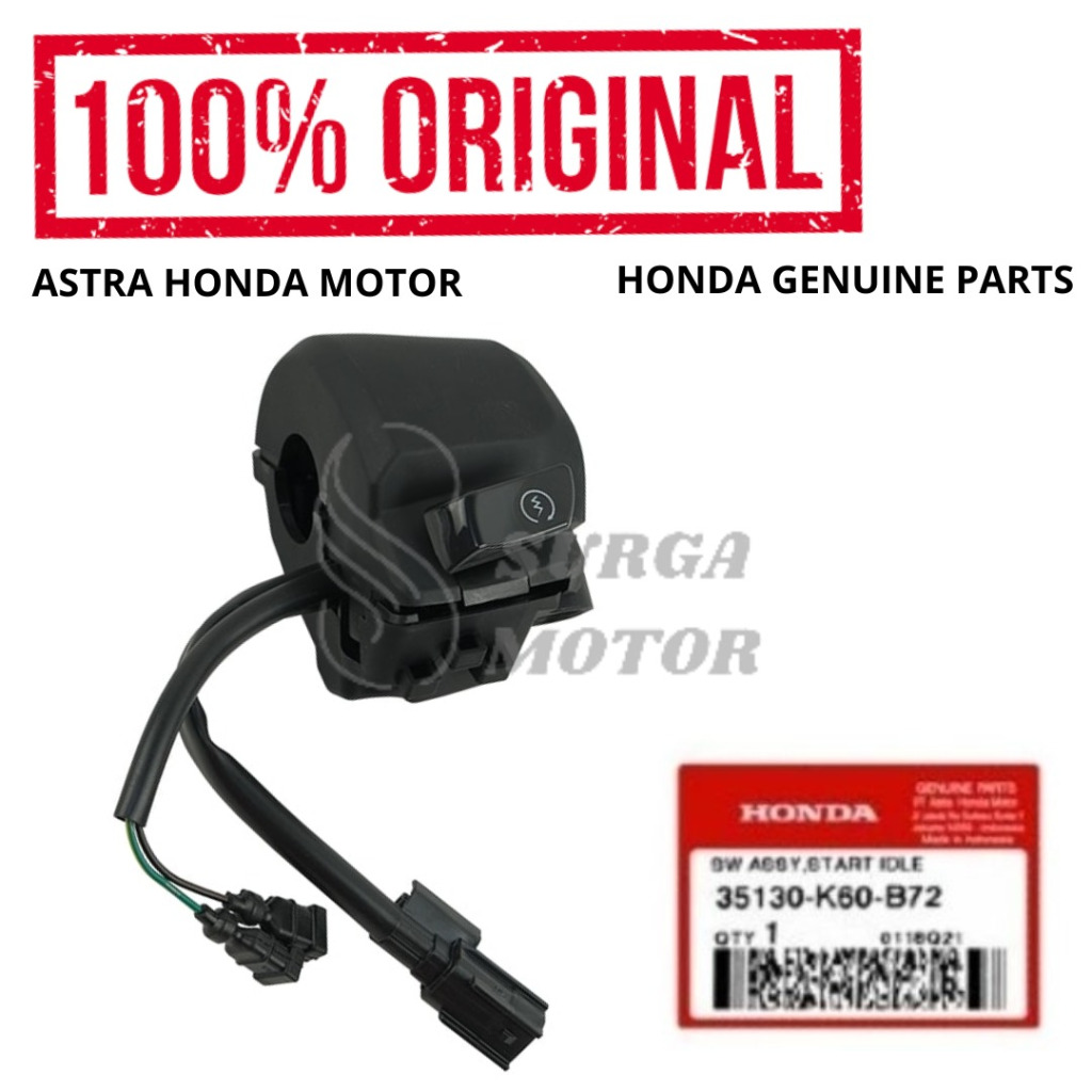 Switch Assy Start Idle Vario 125 eSP K2V Original Honda AHM 35130-K60-B72 Holder Saklar Kanan Stater