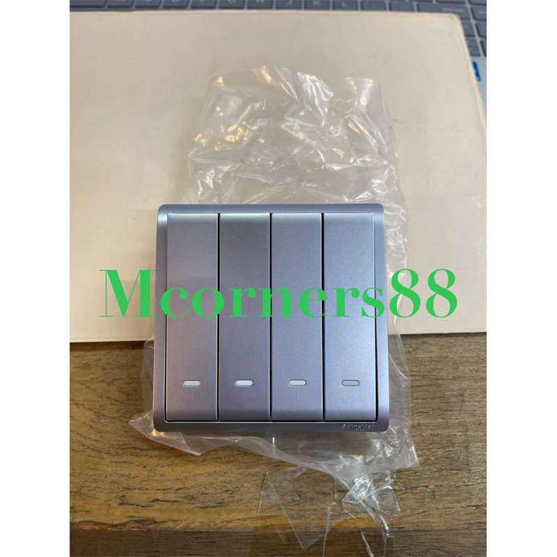 Schneider Pieno Lavender Silver Saklar 4 Gang
