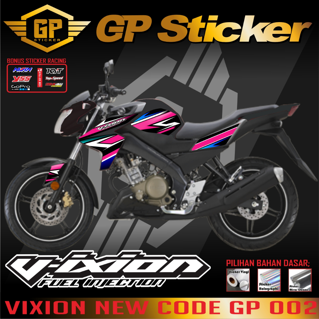 STIKER STRIPING MOTOR YAMAHA VIXION NEW VARIASI KEREN VARIASI KEREN/VIXION NEW GP 0012