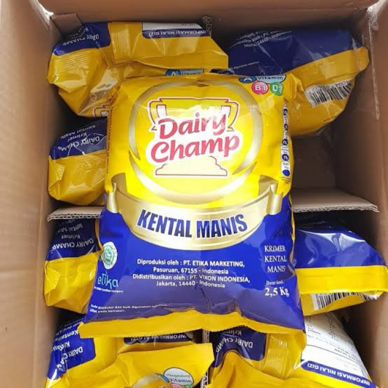 

Susu krimer Dairy champ 480gr & 2,5kg