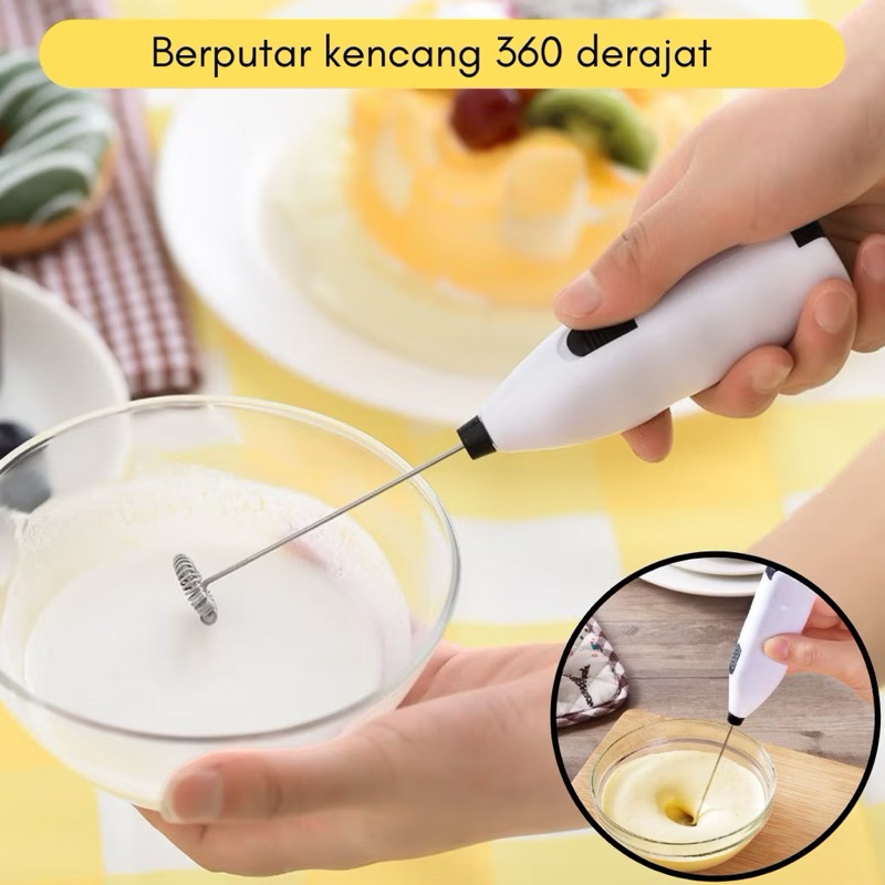 Hand Mixer Mini Electric  Alat Pegaduk Pengocok Telor Tangan Elektrik Mini Telur Minuman Kopi Susu  