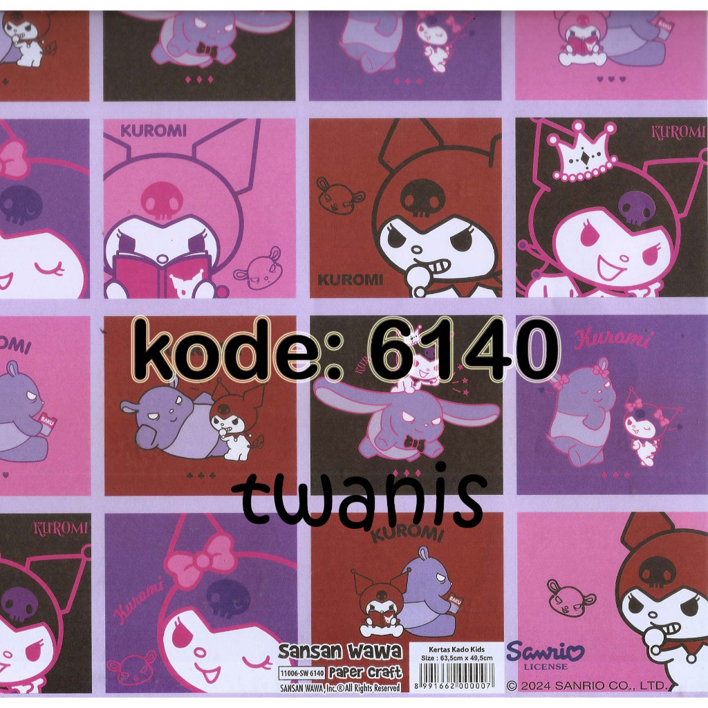 

Kertas Kado Kuromi SANWA kode 6140