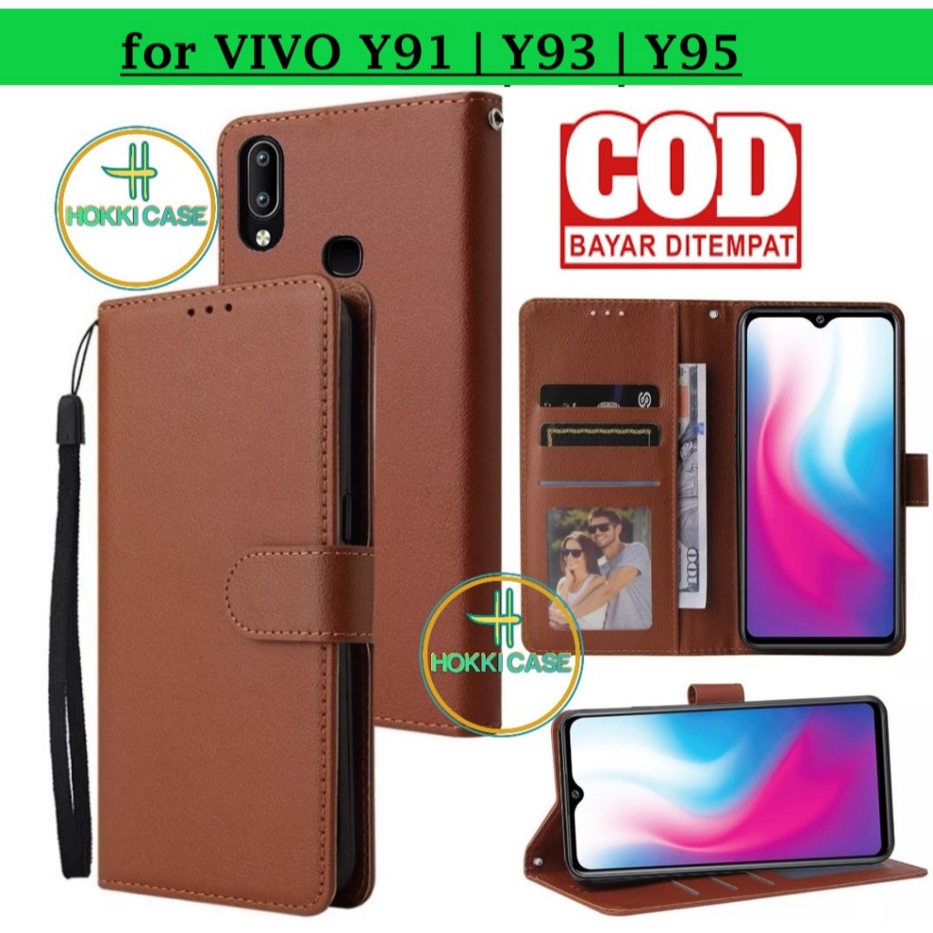 FLIP COVER VIVO Y91 / Y93 / Y95 LEATHER CASE FLIP VIVO Y91/Y93/Y95
