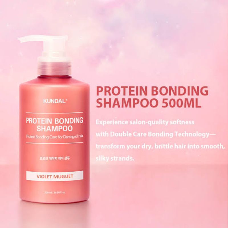 Kundal Protein Bonding Shampoo 500ml Violet Muguet Leather Iris Vegan Certified Shampo Natural Sampo
