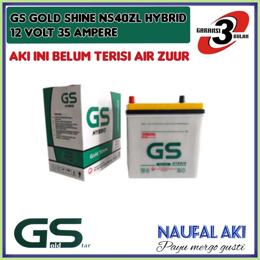 Aki Mobil Toyota Ayla GS Gold Shine Hybrid 35 Ampere
