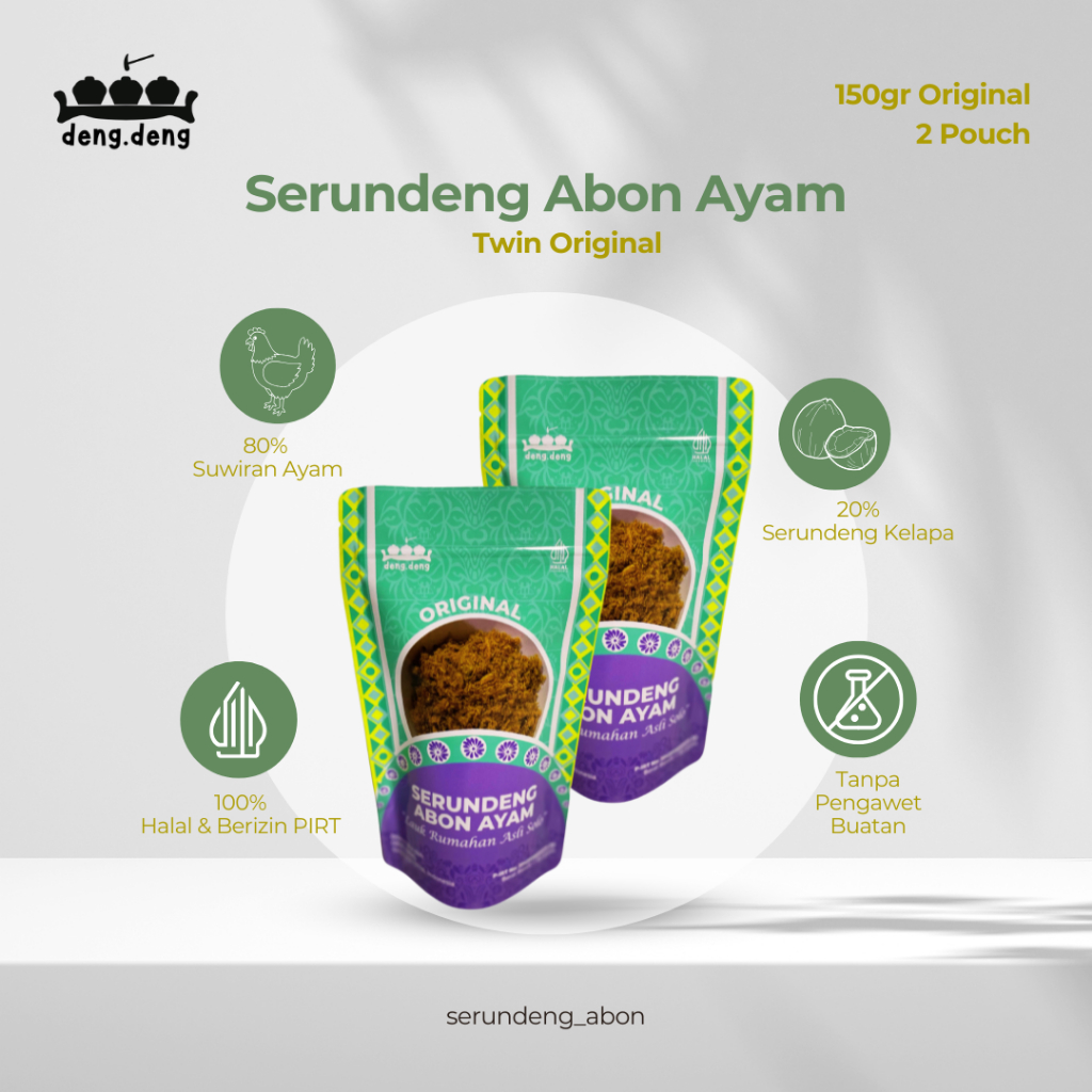

Dengdeng Serundeng Abon Ayam 2 Pouch Original Lauk Makanan Instan Asli Solo 300 Gr