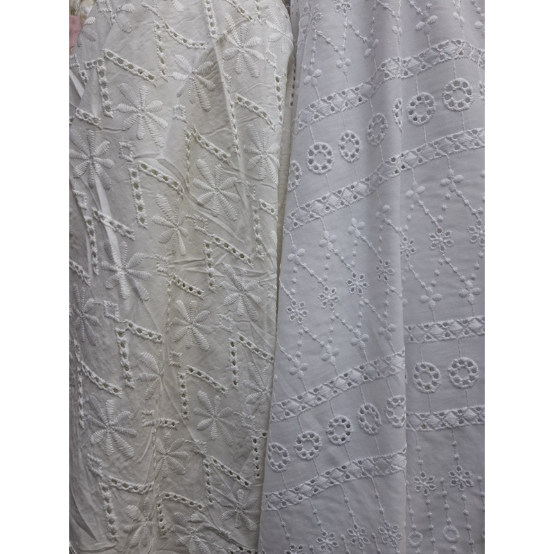 KATUN BORDIR bolong // katun bordir holecut // katun bordir //kain meteran