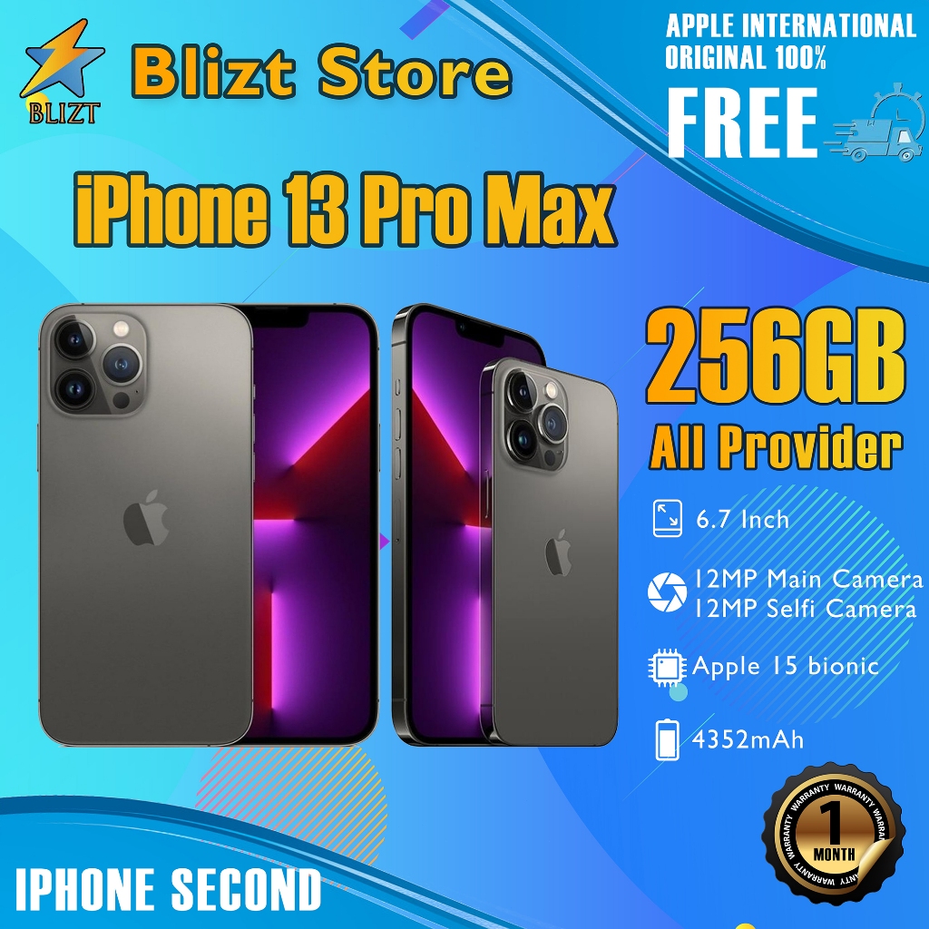 iPhone 13Pro Max 256GB Second Original100% Inter 6.7" OLED-Original Mulus Normal 3utools All Green