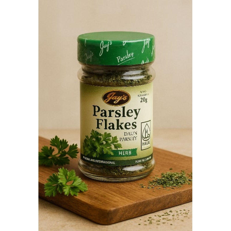 

Jay's Parsley Flakes 20g – Daun Parsley Kering, Halal, Siap Pakai