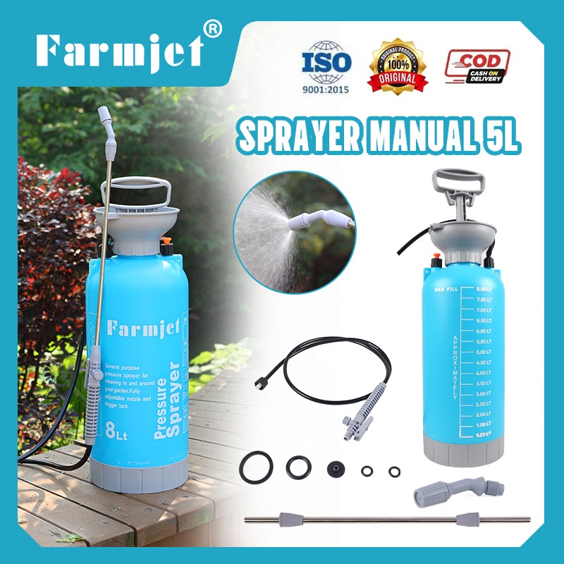 Farmjet Pressure Sprayer 8L Alat Semprot Tanaman Sprayer Manual 8 Liter Semprotan Hama Tanaman(605)