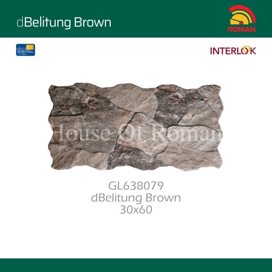 ROMAN KERAMIK Interlok dBelitung Brown 30x60 GL638079 ROMAN KERAMIK