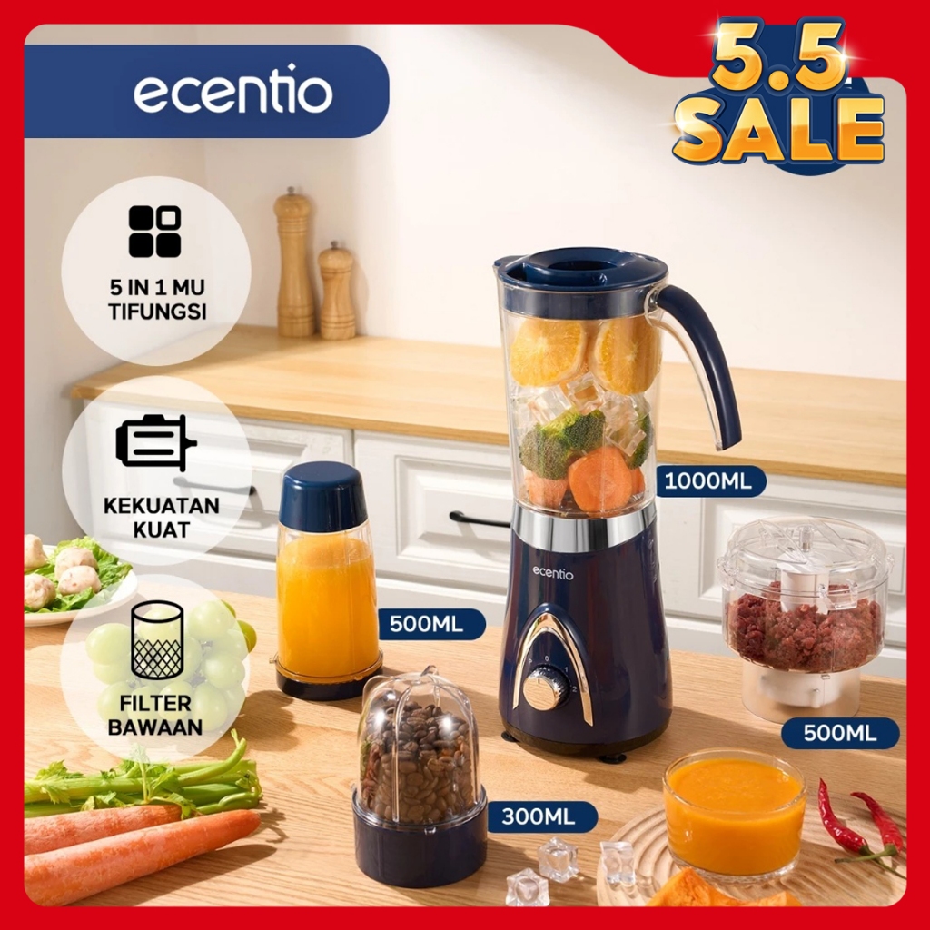 ecentio Chopper Blender 1000ml+500ml+500ml+300ml - Food Processor