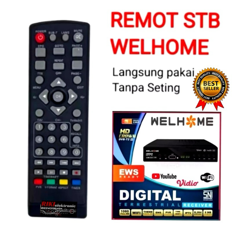 Remot SET TOP BOX merk WELHOME-Luby-Sogo-Advance DLL
