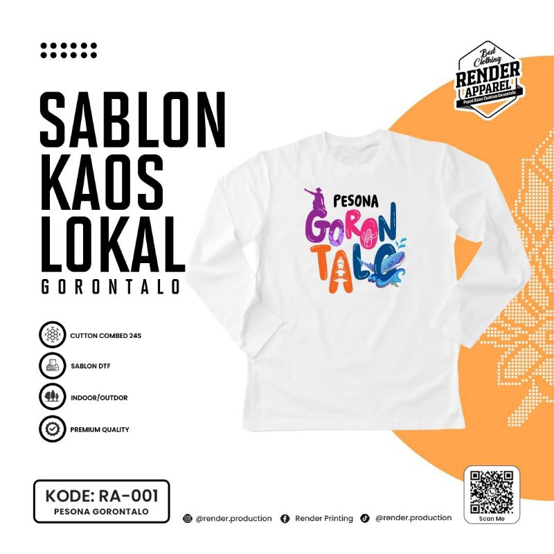 Kaos oleh-oleh Gorontalo - Pesona Gorontalo