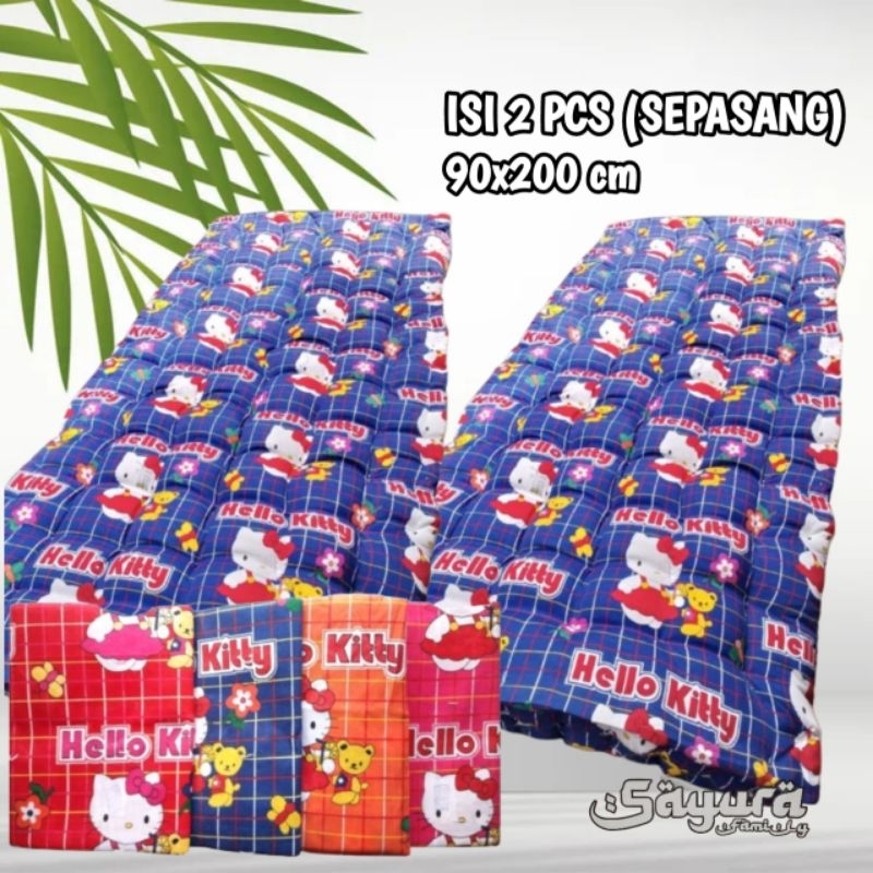(isi 2 pcs) 90x200 urung kasur kapuk katun No.1 Rendeng/kulit kasur kapuk 180x200 sepasang