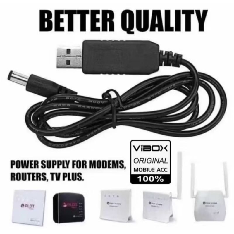 Kabel Vibox Power usb DC 12V Modem orbit telkomsel Kabel Wifi 5V to 12V