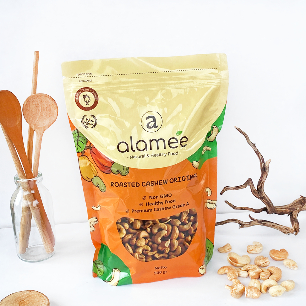 

ALAMEE Kacang Mete Panggang Mede Mente Roasted Cashew Nut Premium Grade A Oven Matang 500 gram