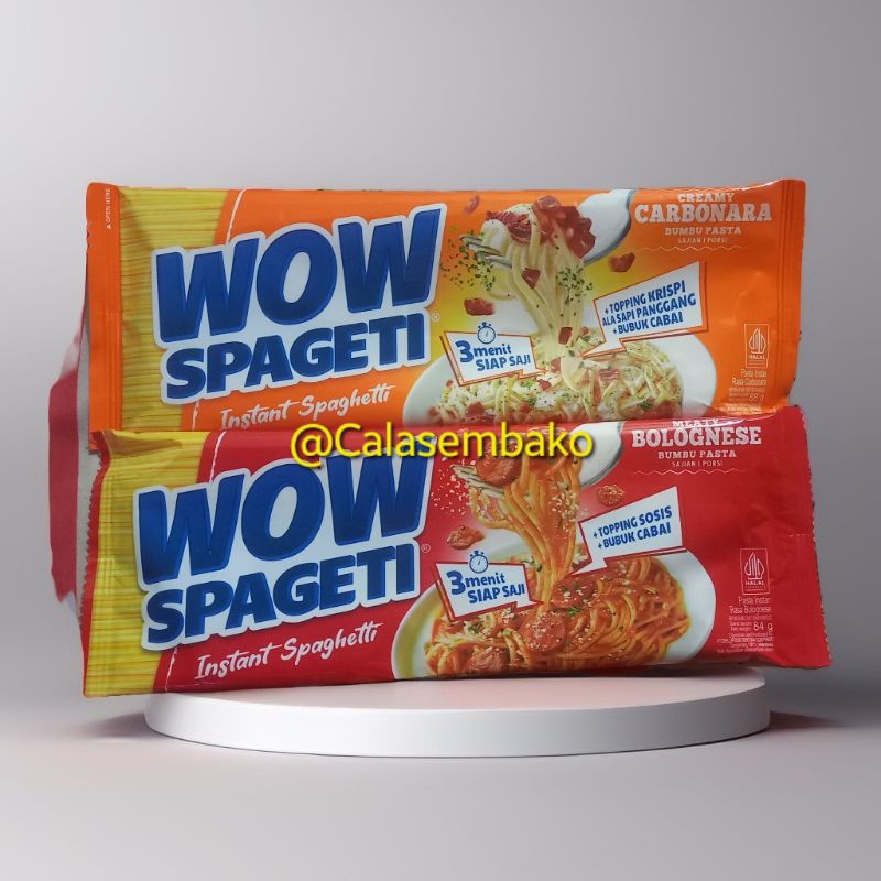 

WOW SPAGETI INSTANT SIAP SAJI PAKET ISI 10PCS / SPAGHETTI MEATY BOLOGNESE CREAMY CARBONARA PLUS BUMBU PASTA / MAKANAN HALAL VIRAL / MAYORA