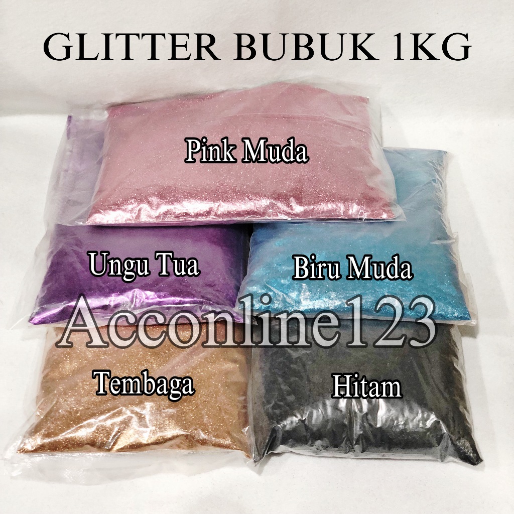 

Gliter Bubuk 1KG / Serbuk Glitter / Bubuk Glitter 1KG