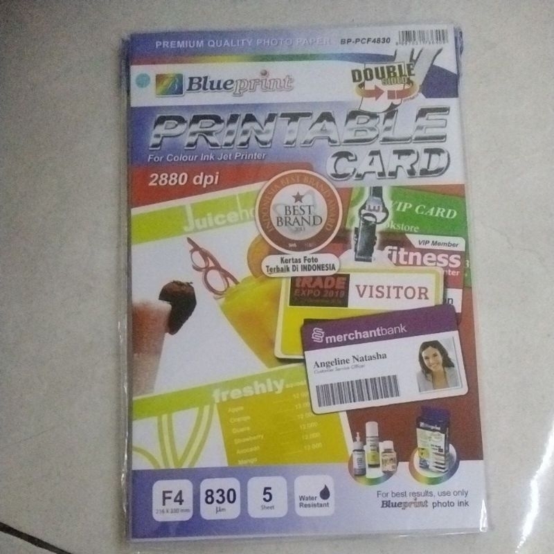 

KERTAS PVC ID CARD BLUEPRINT F4 850GSM 5SHEET