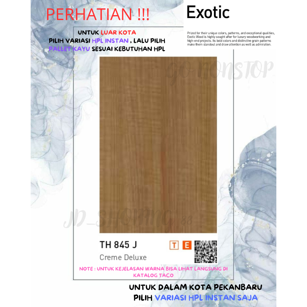 (LUAR KOTA WAJIB PALLET KAYU) HPL TACO WOODGRAIN TH 845 J