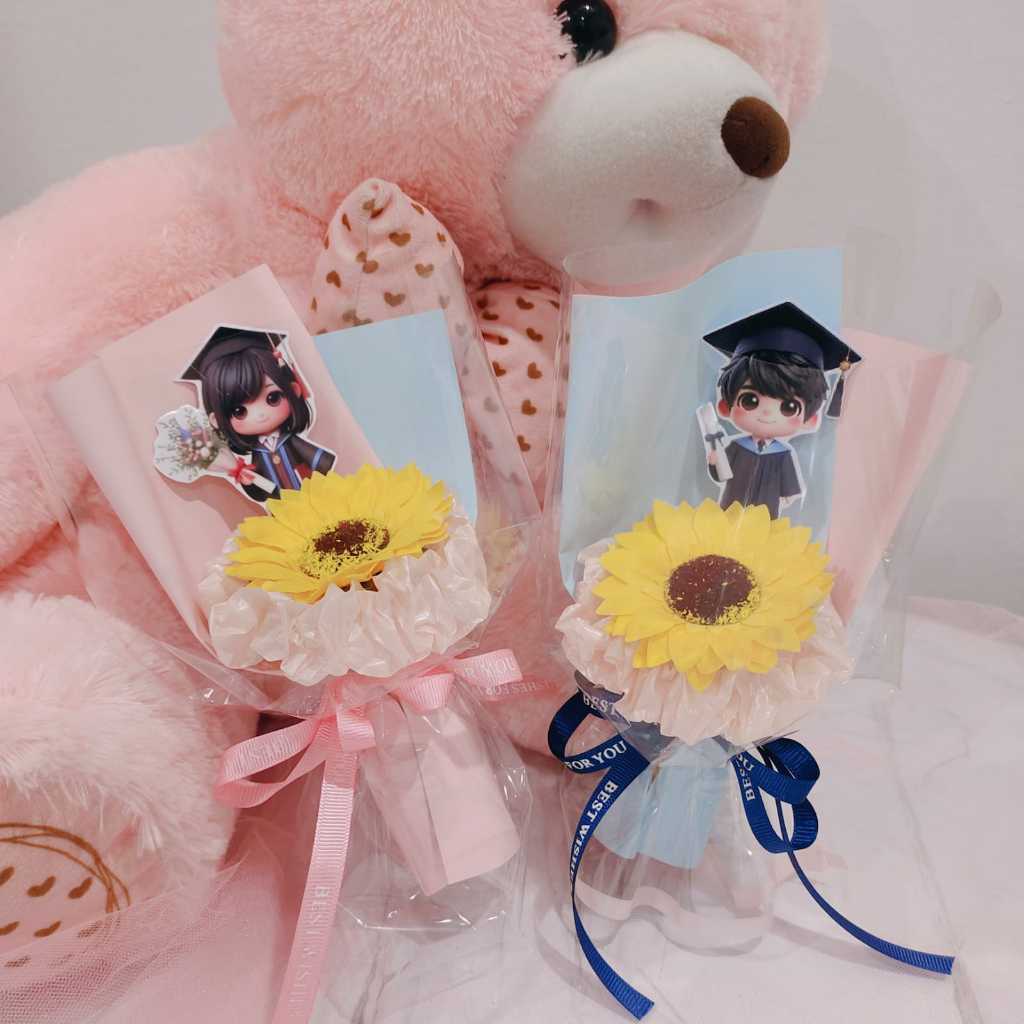 

Buket Bunga Wisuda - Bunga Matahari - Kado Guru Murah - Hadiah Graduation HW002