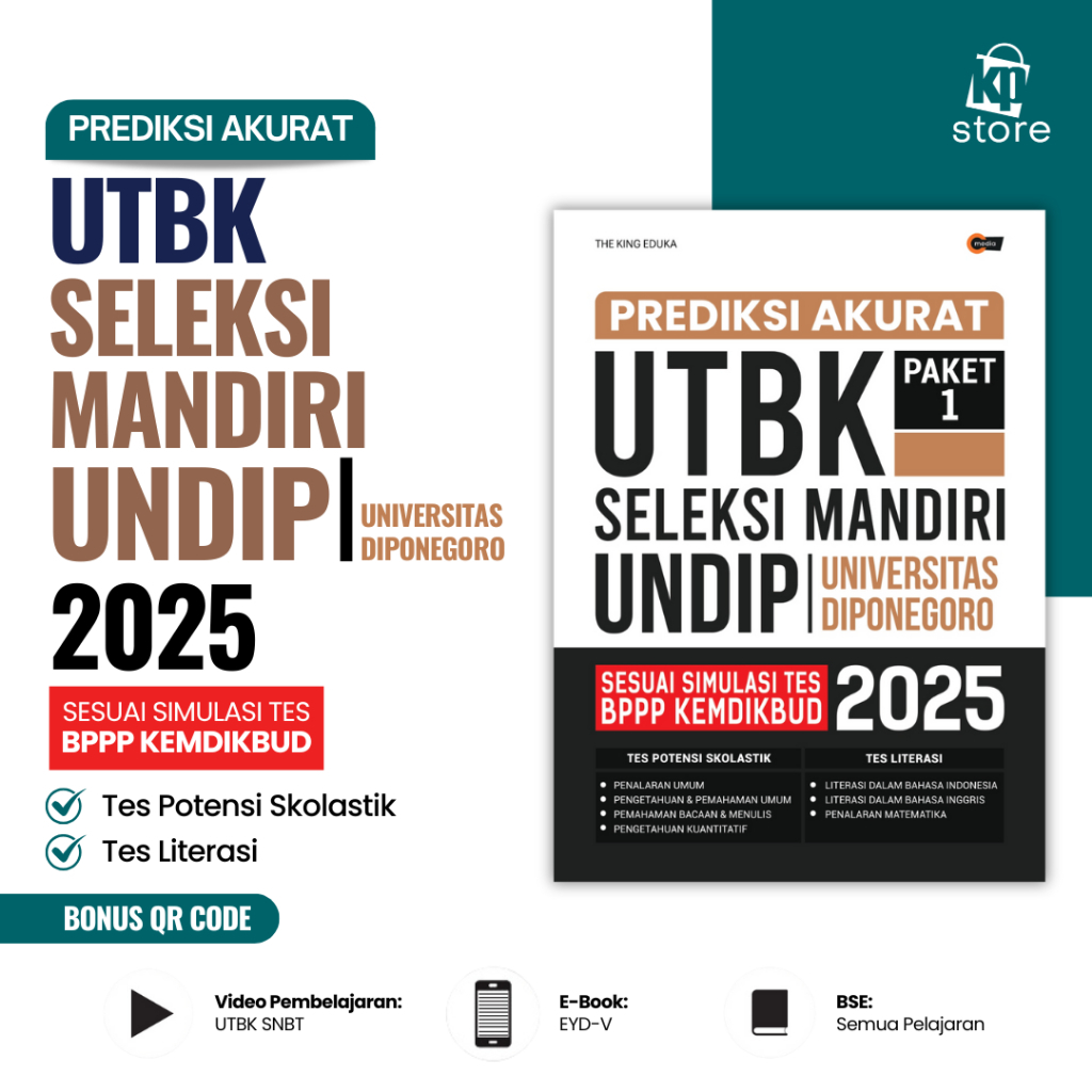 Kawan Pustaka - Soal Prediksi Akurat UTBK Seleksi Mandiri Universitas Diponegoro (UNDIP) 2025