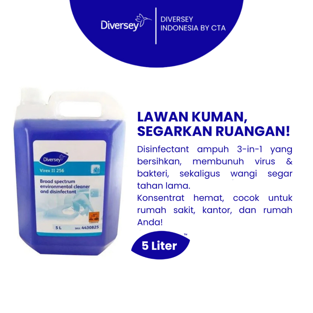 Diversey Virex II 256 5000ml - Disinfectant Bunuh Virus & Bakteri - Cairan Disinfektan