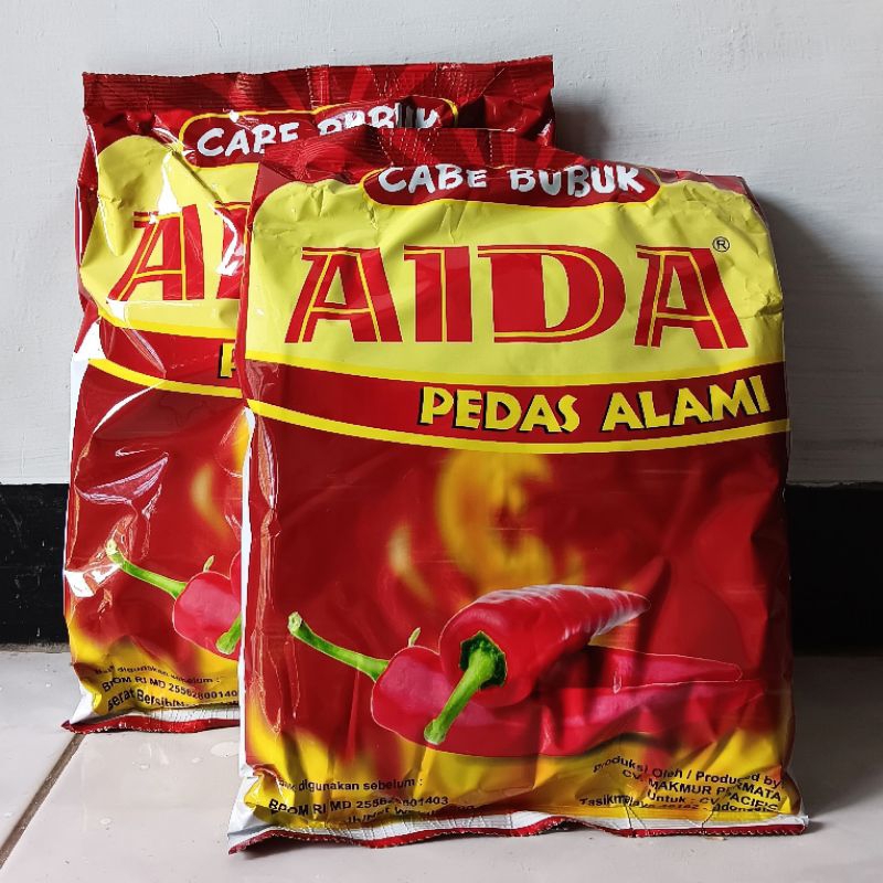 

Cabe Bubuk Aida Kemasan 500g Pedas Alami