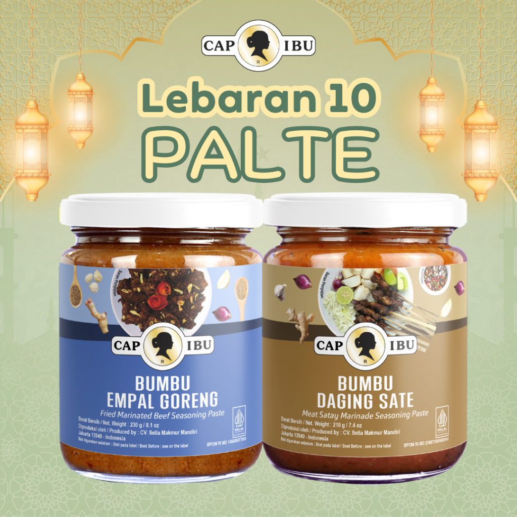 

CAP IBU Bumbu Combo Lebaran 10 (PalTe) Empal Goreng dan Daging Sate