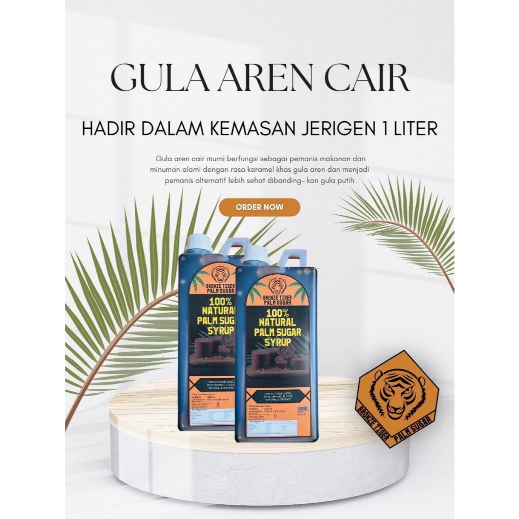 

Bronze Tiger Palm Sugar Syrup 1L/ Sirup Gula Aren kemasan jerigen 1Liter
