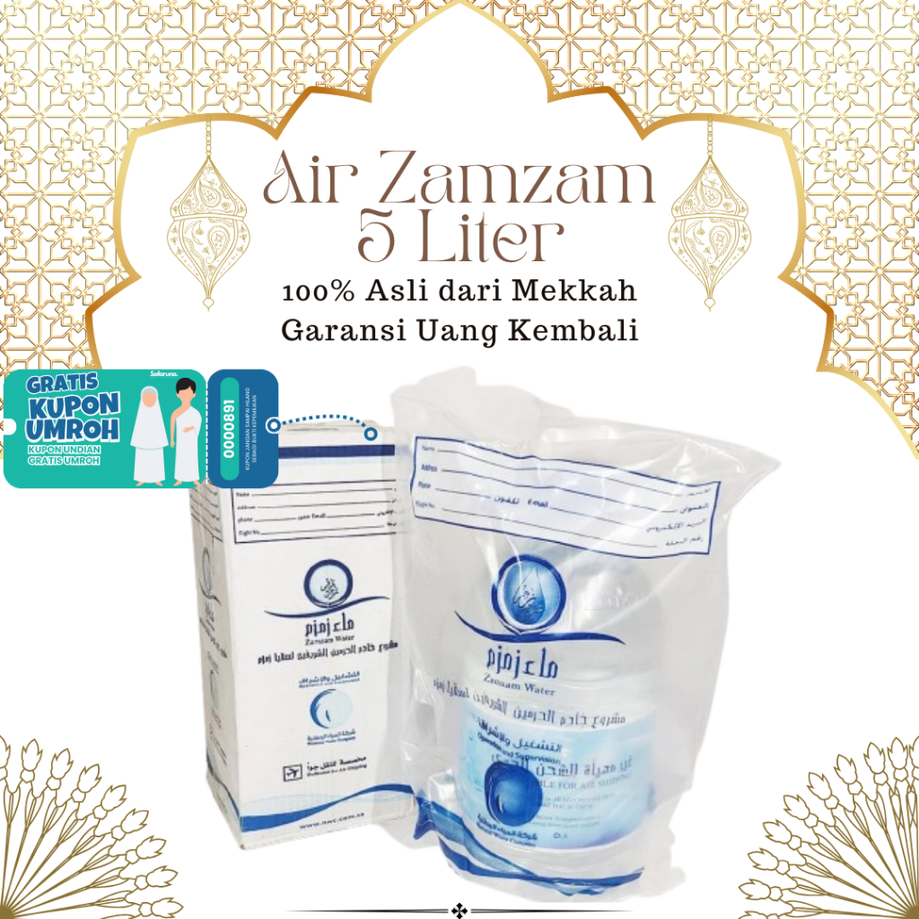 

Zamzam 5 Liter – Air Suci Asli dari Mekah