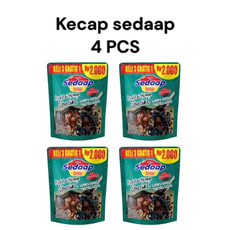 

( promo ) kecap sedap kemasan Rp.2000 ( beli 3 + 1 ) 4x 77gram