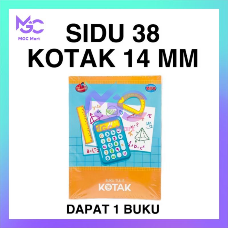 

1Pcs BUKU KOTAK BESAR SIDU 14mm 38lembar / 1Buah Buku Tulis Strimin BESAR14mm ECER / Buku Kotak Mandarin Matematika