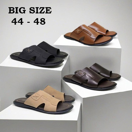 Sandal Selop Pria Big Size 44 45 46 47 48 Sendal Kulit Slide Casual formal Slop Dewasa Ukuran Jumbo