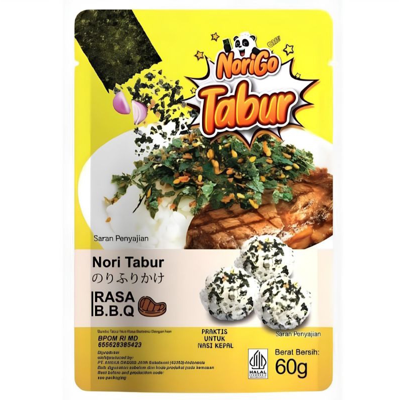 

Norigo Tabur Nori Tabur Rumput Laut Panggang HALAL rasa BBQ 60gr
