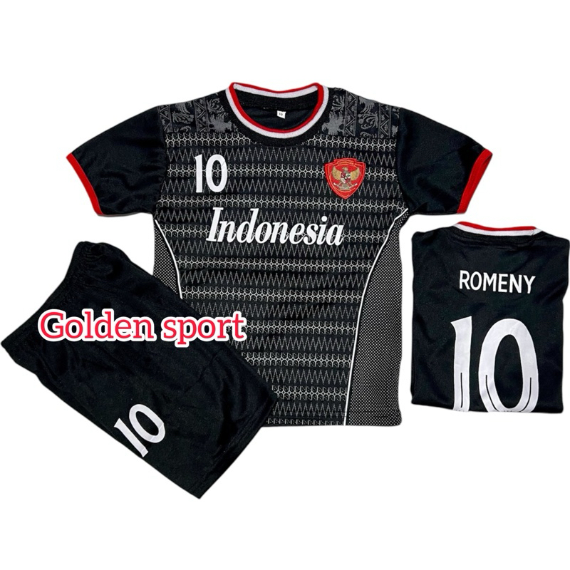 STELAN BAJU BOLA ANAK TIMNAS INDONESIA HITAM/JERSEY BAJU BOLA ANAK TIMNAS INDONESIA HITAM