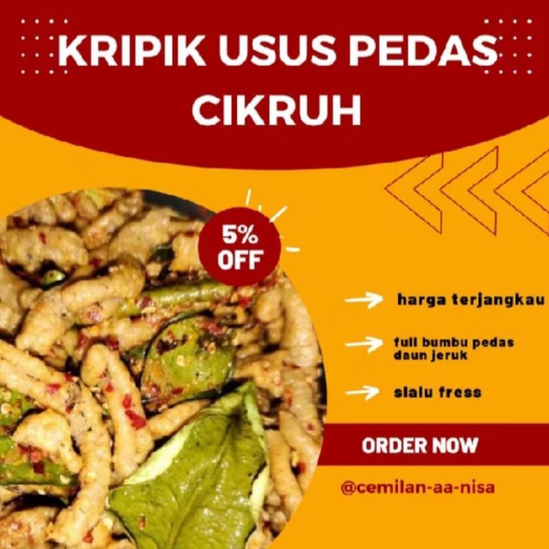 

KERIPIK USUS PEDAS CIKRUH DAUN JERUK