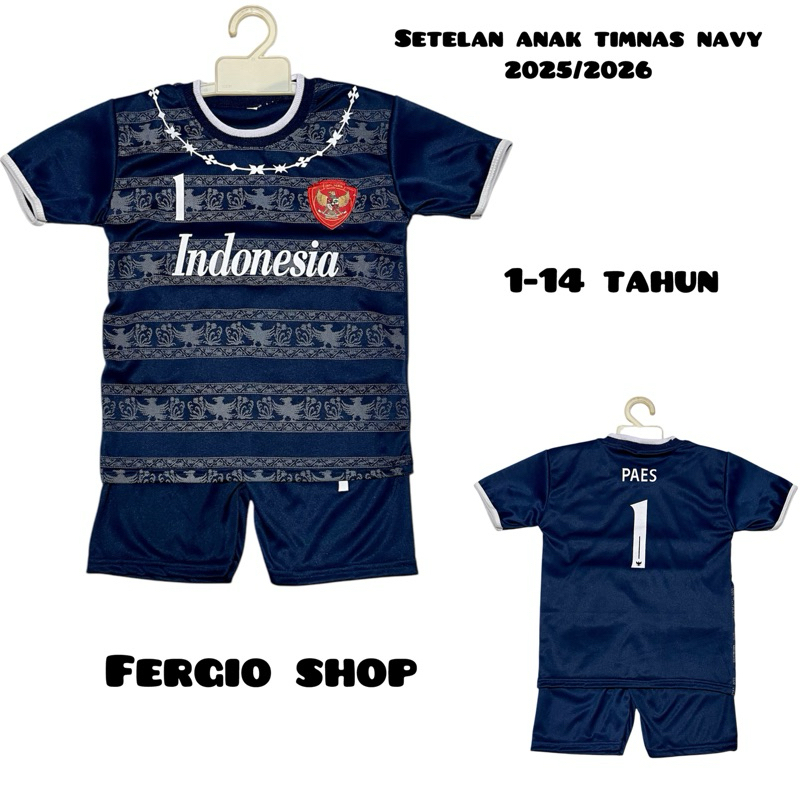 setelan baju bola anak timnas Indonesia/ setelan bola anak kiper/ baju kiper anak/ kaos bola anak ki