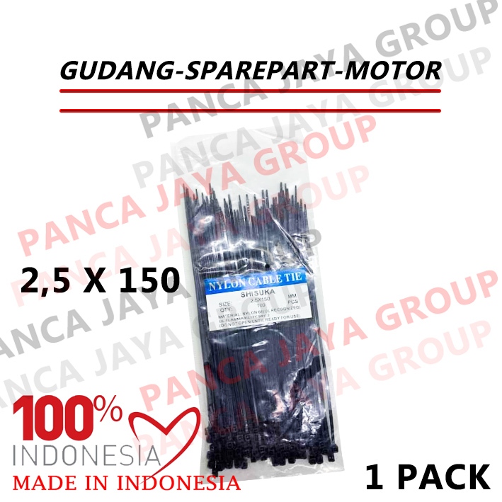 

KABEL TALI TISH TIS HITAM 2.5X150 15 CM 2,5 X 150 TIES TISH TIESH IKAT PLASTIK BODY MOTOR MAKANAN BARANG