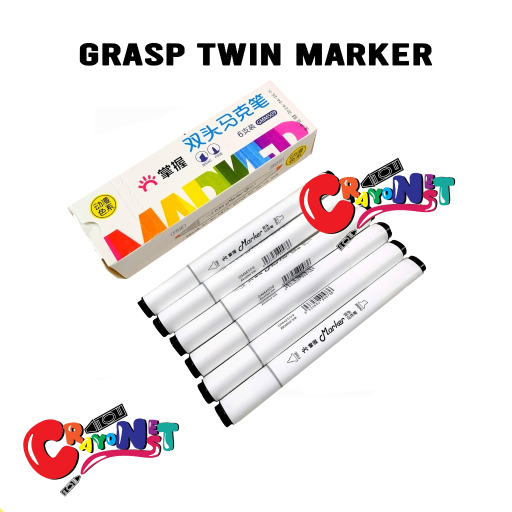 

Grasp Twin Marker GMM509 / Spidol Grasp Penebal mewarnai kualitas premium double tip