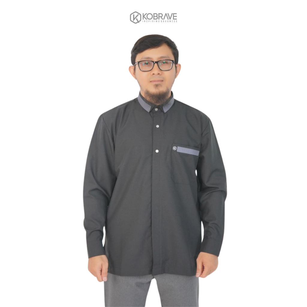KOBRAVE - Kemeja Koko Kemko Izzadin Katun Lengan Panjang