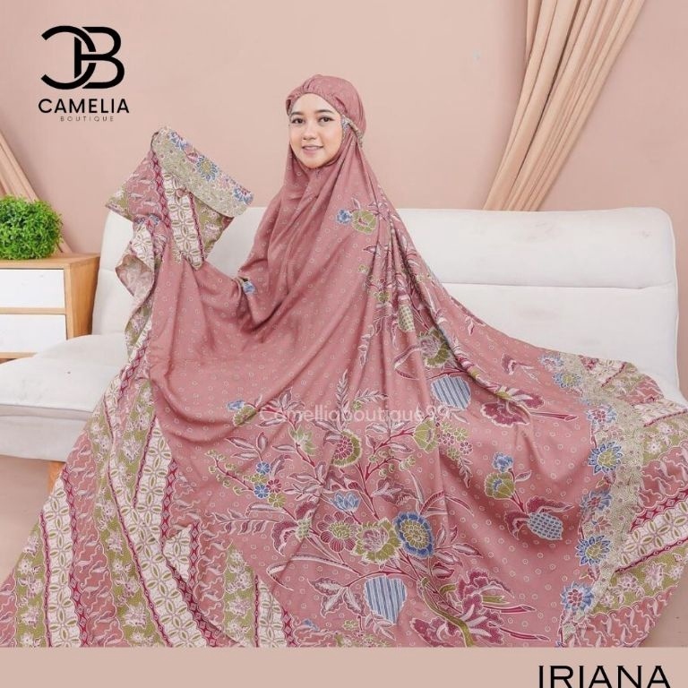 Paling Diminati mukena IRIANA dewasa batik jumbo TERMURAH rayon berkualitas ecer grosir