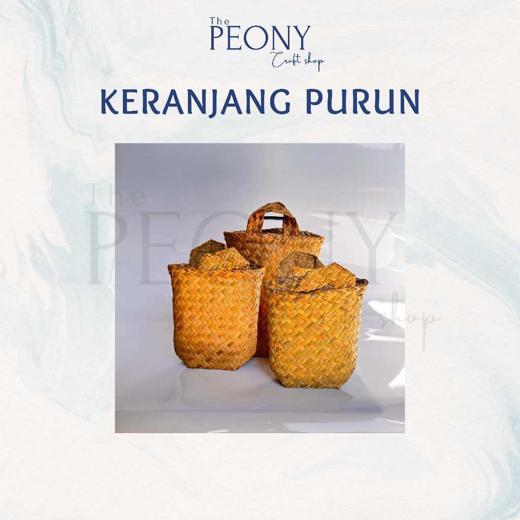The Peony Craft - KERANJANG PURUN / TAS PURUN ANYAMAN TAS HAMPERS TAS UNIK TAS HADIAH