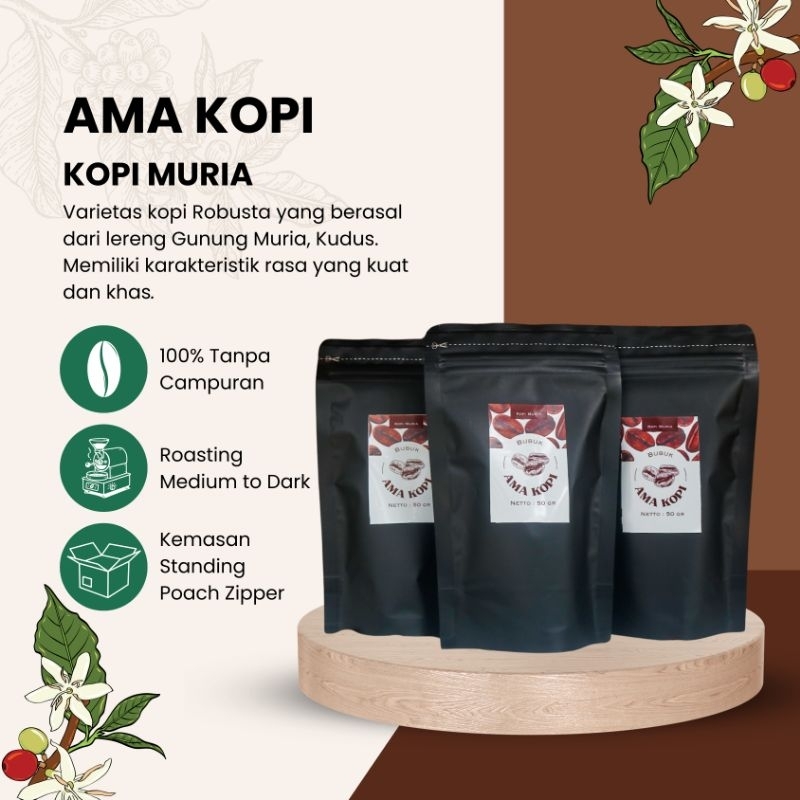 

Kopi Muria Kudus 100% Tanpa Campuran - AMA KOPI 100g - Robusta