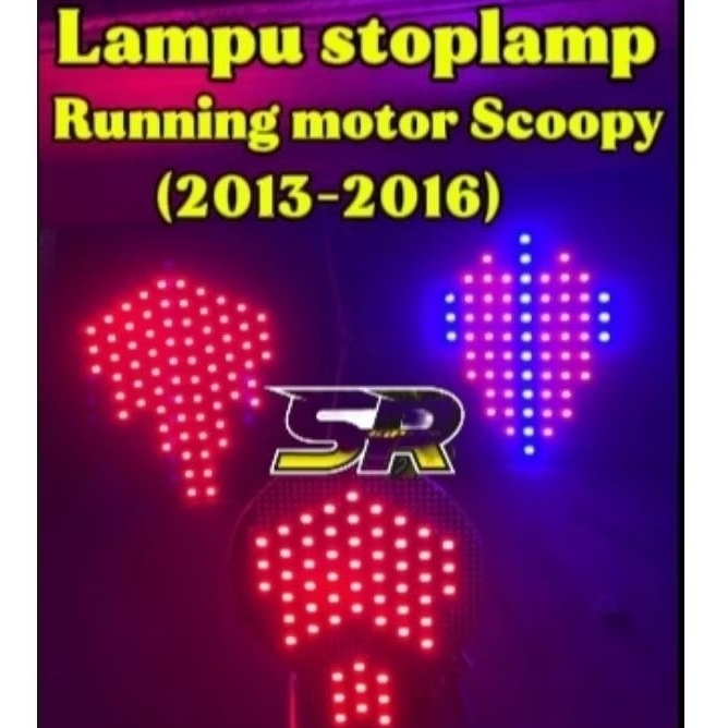 STOPLAMP RUNNING MOTOR SCOOPY 2013-2016 LAMPU REM BELAKANG VARIASI PNP