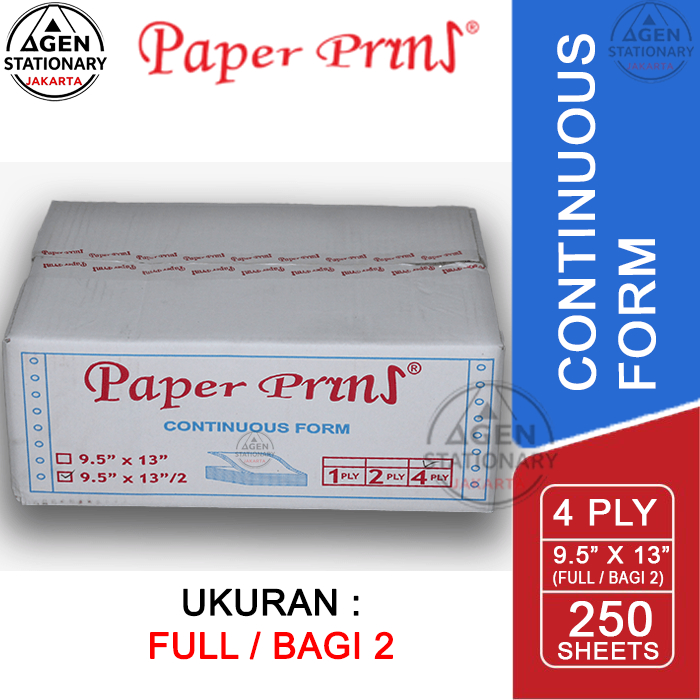 

KERTAS CONTINUOUS FORM PAPER PRINT 9.5 X 13 4 PLY FULL BAGI 2 FAKTUR SURAT JALAN HVS RANGKAP 4