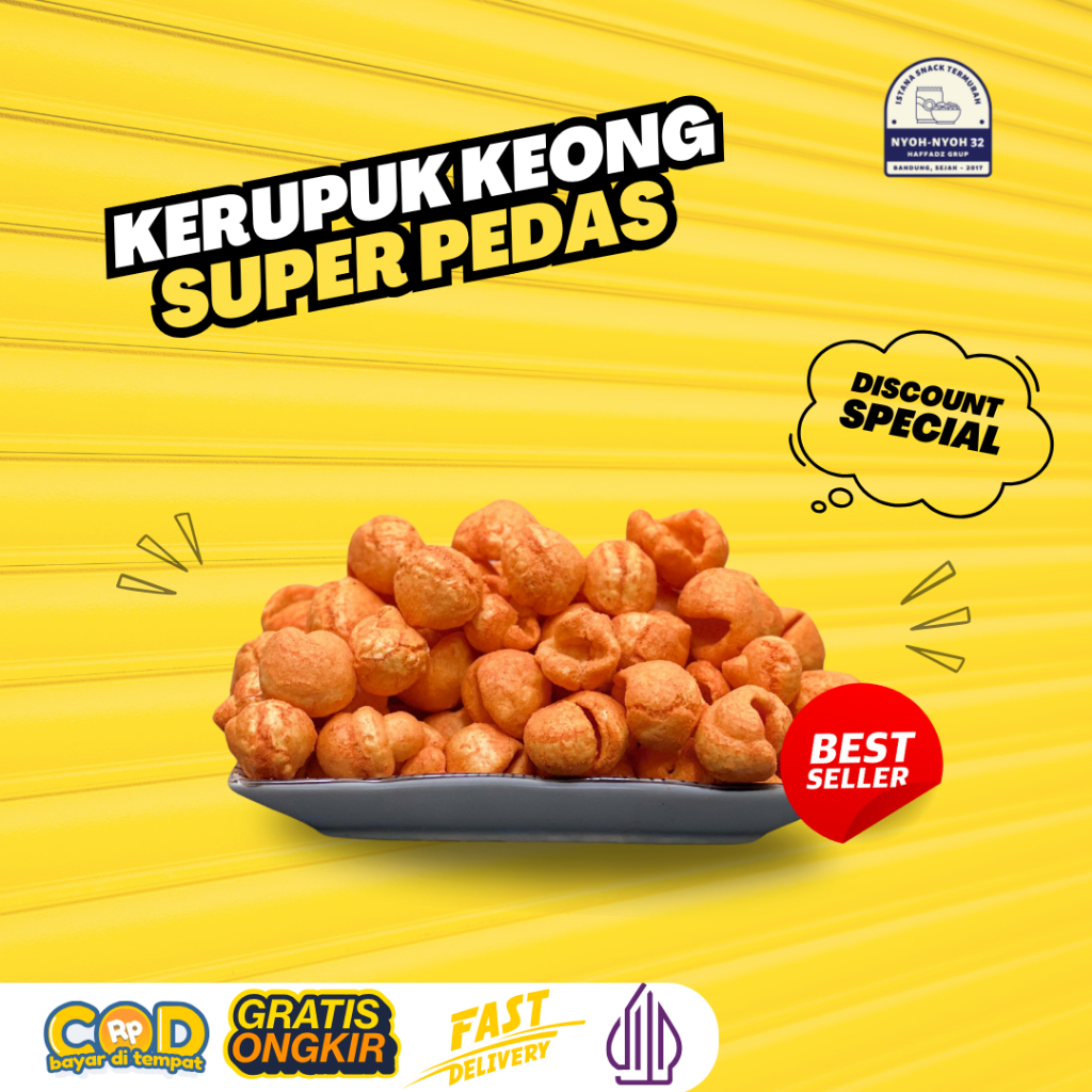 

250gr Kerupuk keong Super Pedas - Camilan Renyah yang Cocok Buat Temen Ngemil dan Bikin Nagih