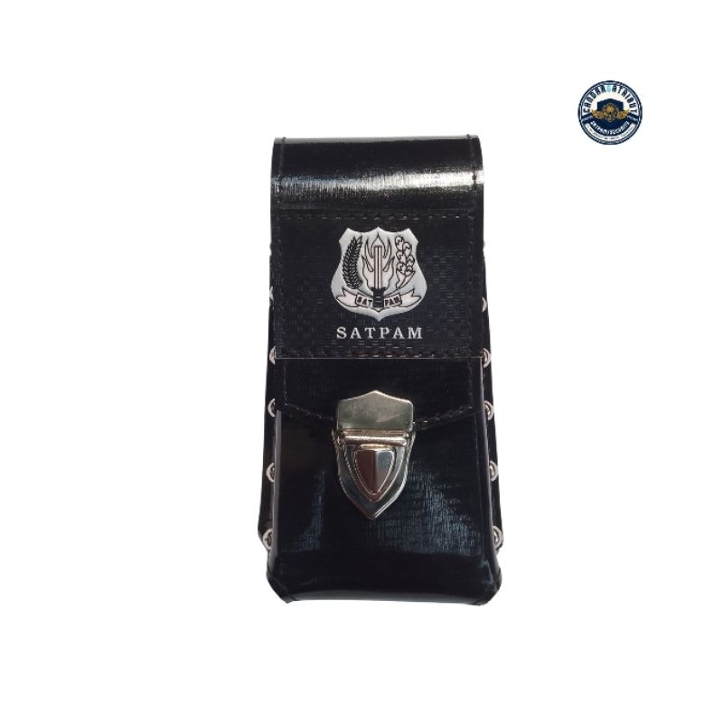 SARUNG HANDPHONE SATPAM SINGLE LOGO PUTIH