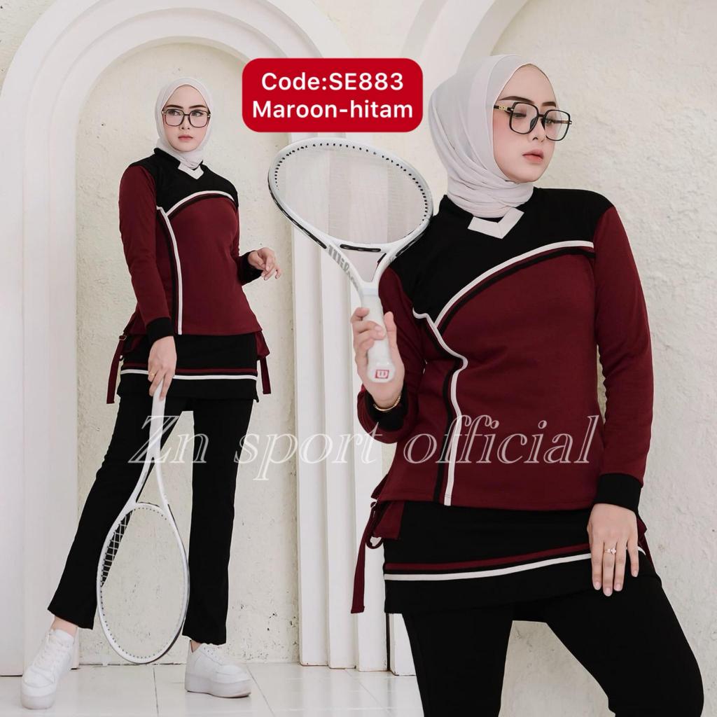 Zn Sport-one set baju senam wanita dewasa setelan olahraga perempuan